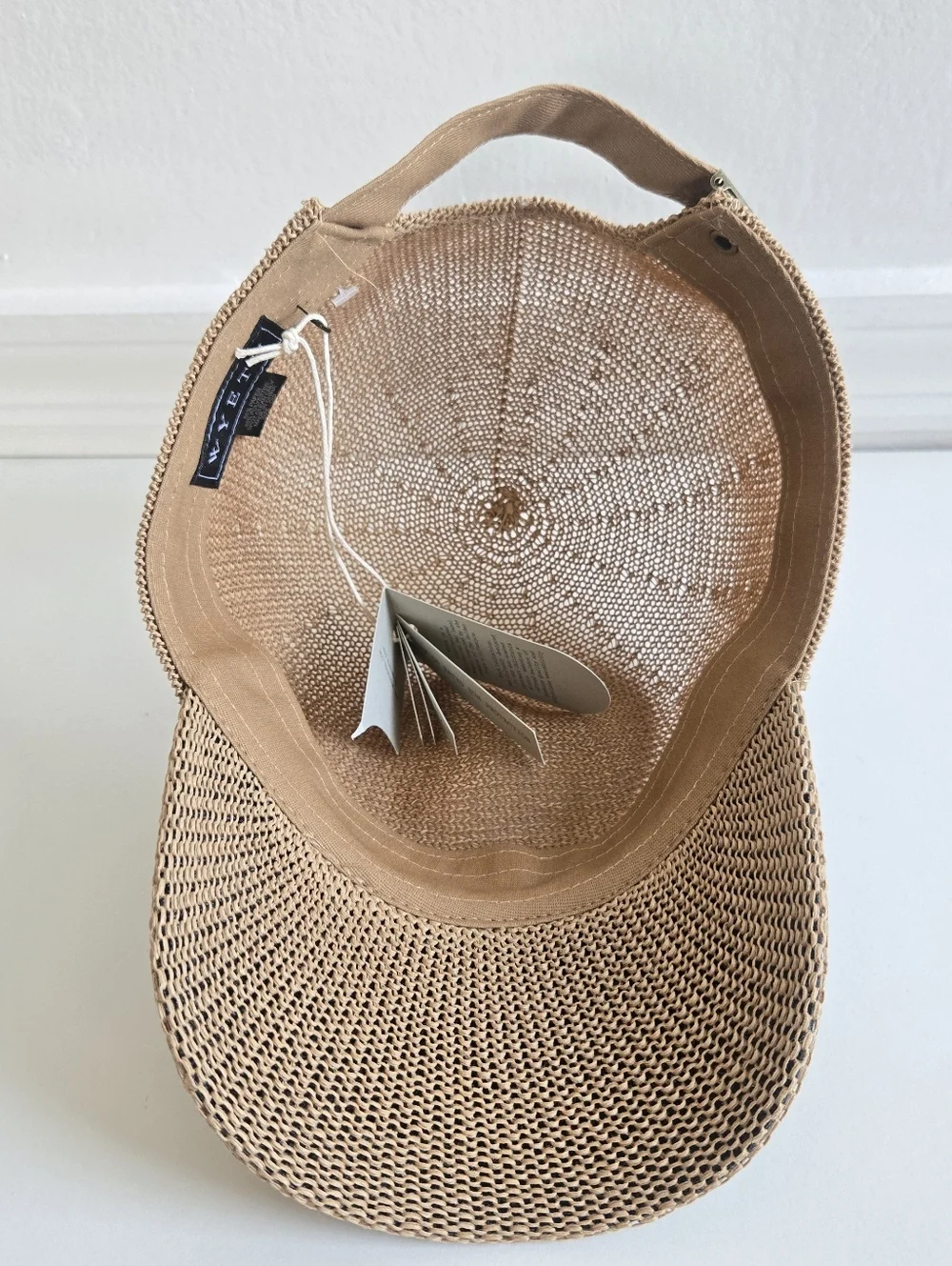 New Wyeth Paula Mesh Breathable Adjustable Packable UPF 50+ Camel Hat O/S NWT